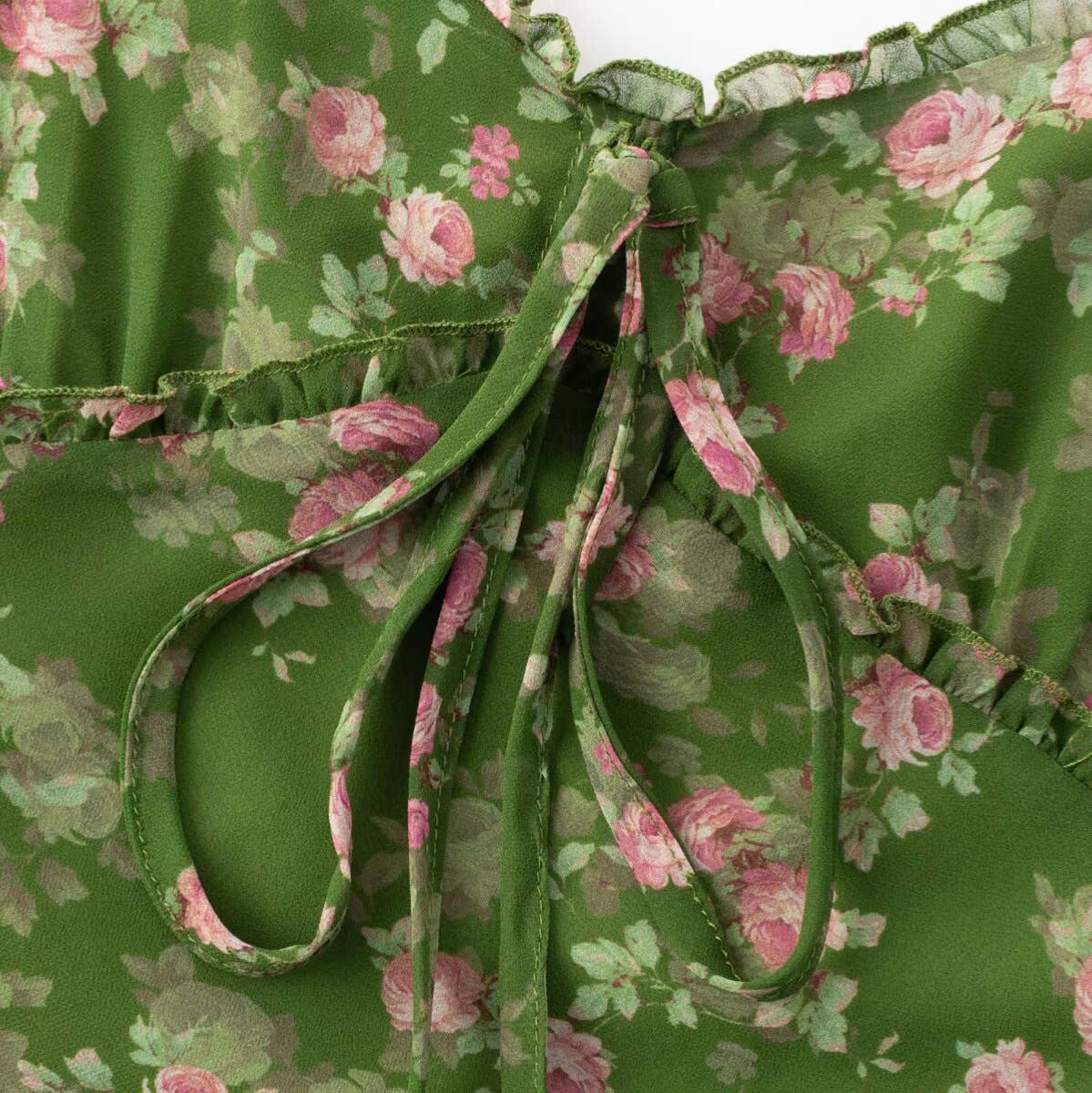 Cinched waist French retro floral dress