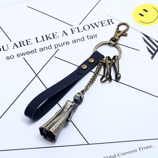 CREATIVE CAR PENDANT RETRO LEATHER KEYCHAIN
