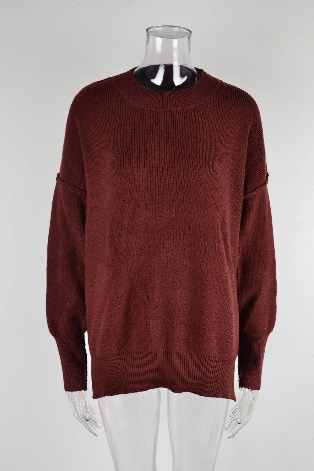 CWOSWL1039_Casual Crew Neck Pullover Long Sleeve Sweater