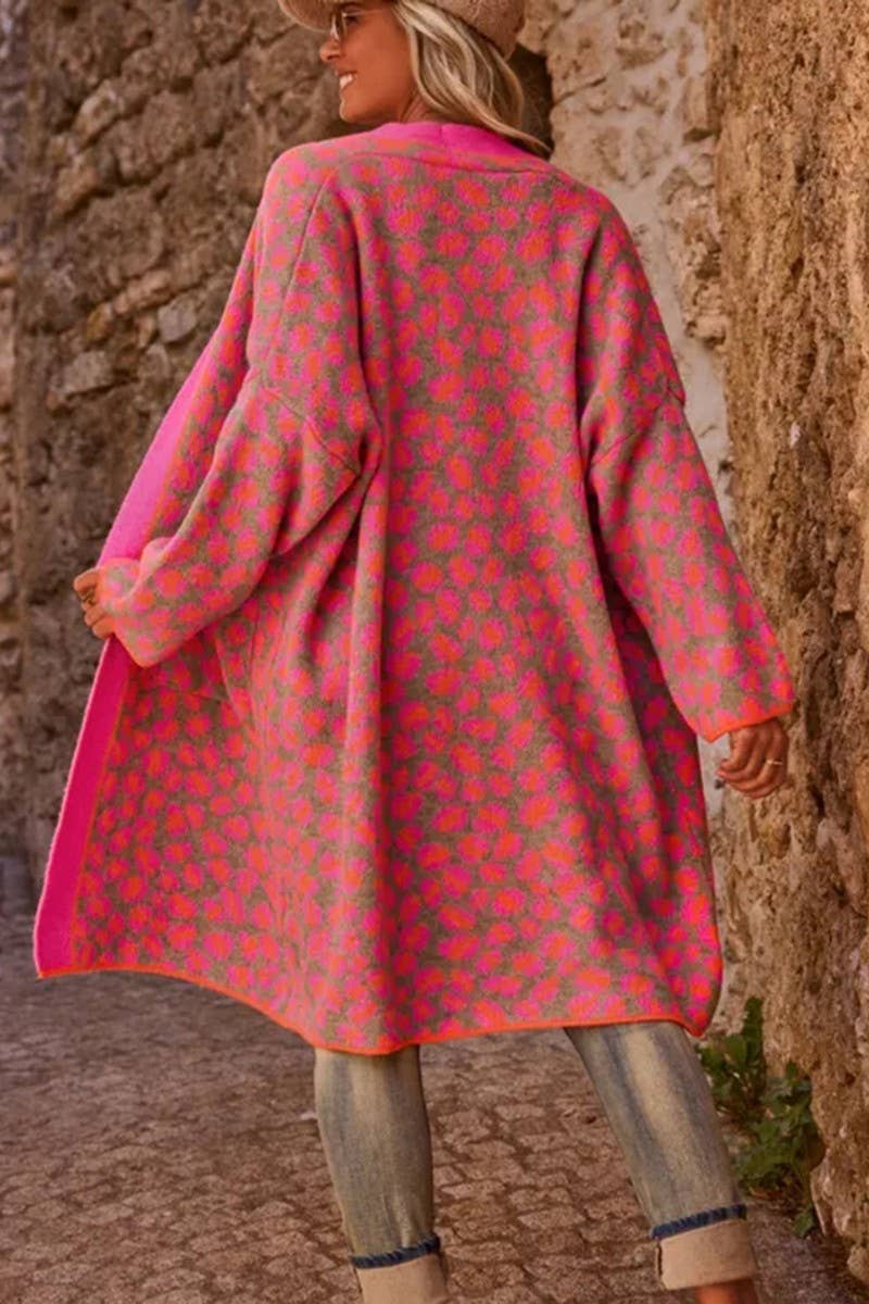 CWOCAL00727_COLORBLOCK LEOPARD PRINT LONG KNITTED CARDIGAN