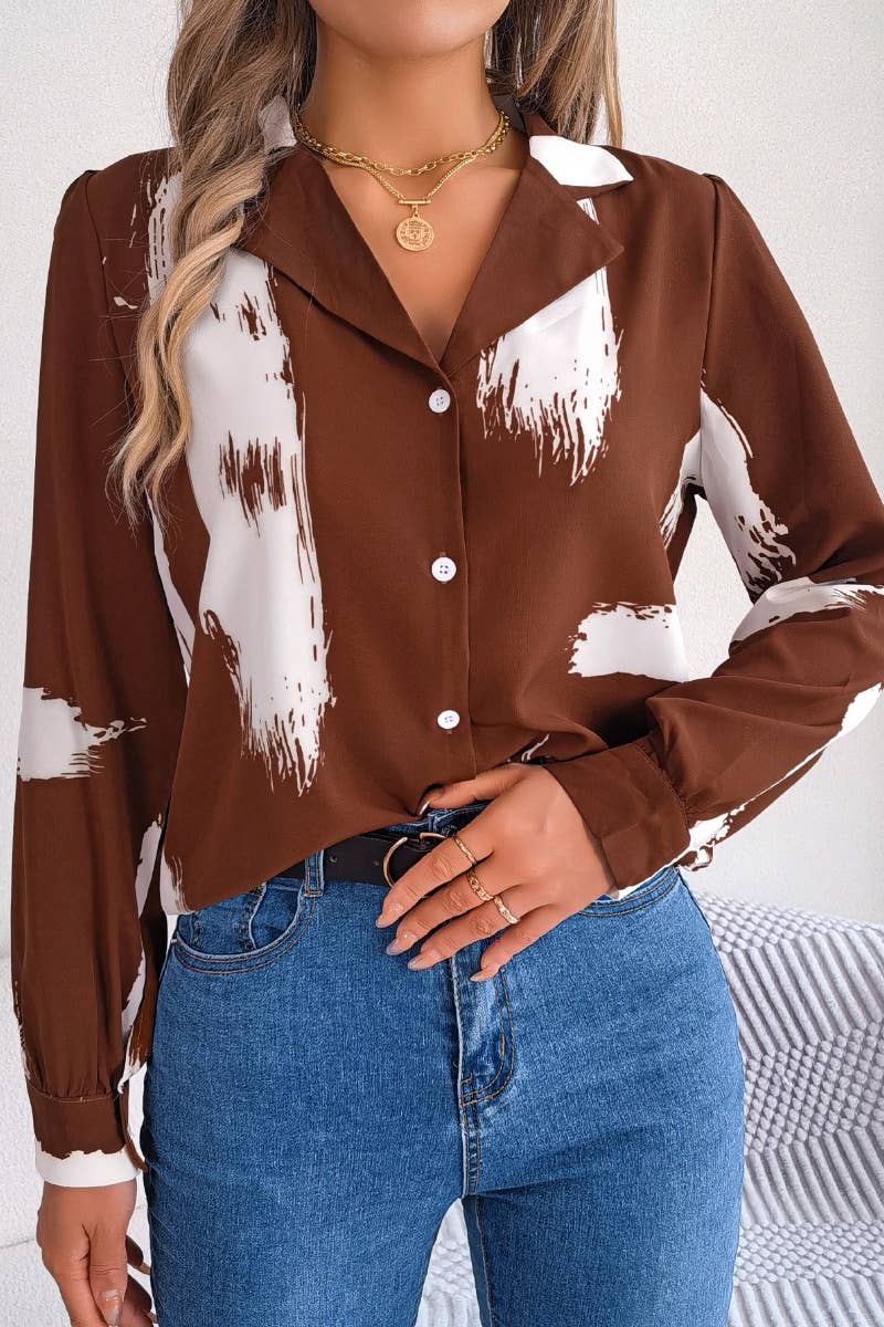 CWTSTL2131_COLOR CONTRAST LAPEL LONG SLEEVE SHIRT TOP