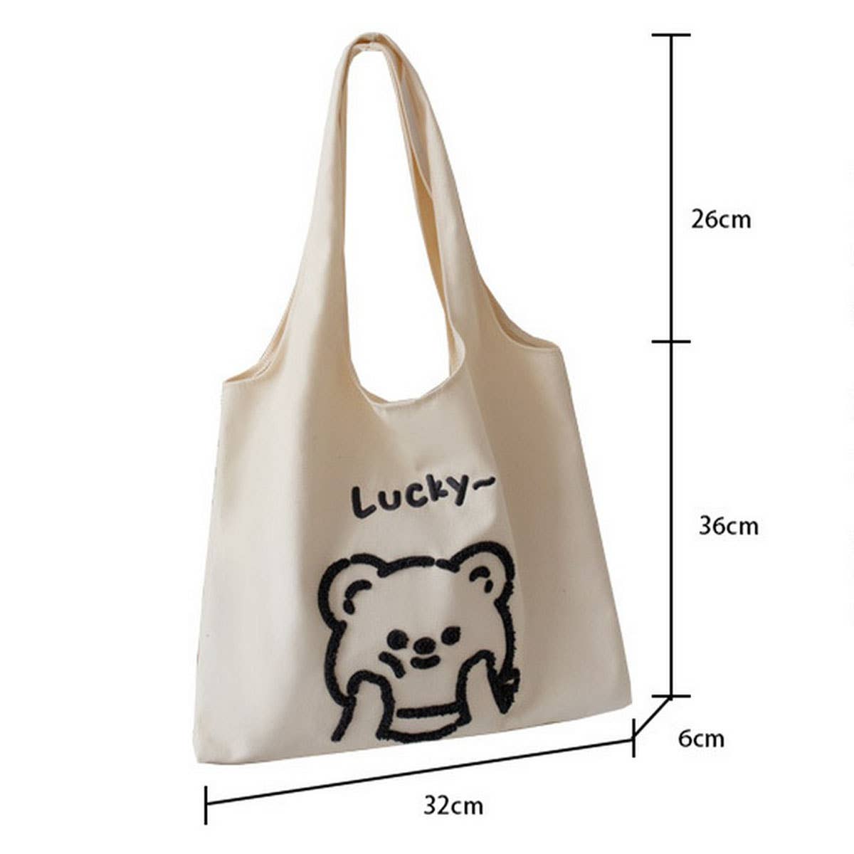 Embroidered Canvas Tote Bag for Women, Large Size_CWAB5653