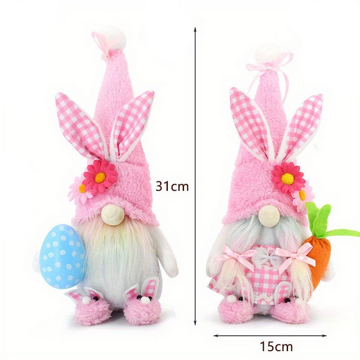EASTER BUNNY PLUSH DOLL PINK DOLL ORNAMENTS