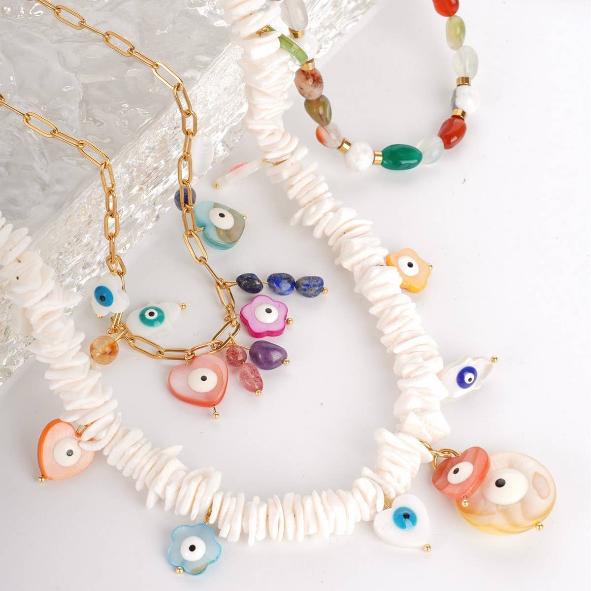 European Style Bohemian Evil Eye Beaded Necklace_CWMM7538
