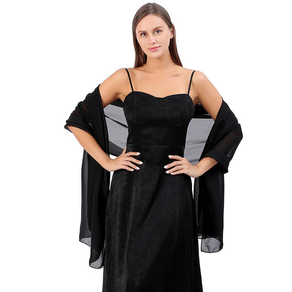 WOMEN SOLID COLOR EVENING SHAWL