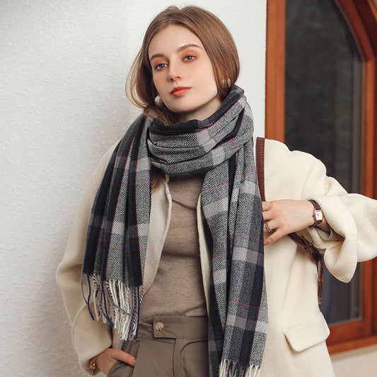 WINTER  SHAWL WRAPS BIG GRID SOFT BLANKET SCARFS