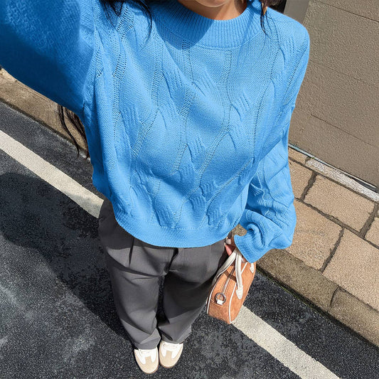 casual and simple long-sleeved base sweater