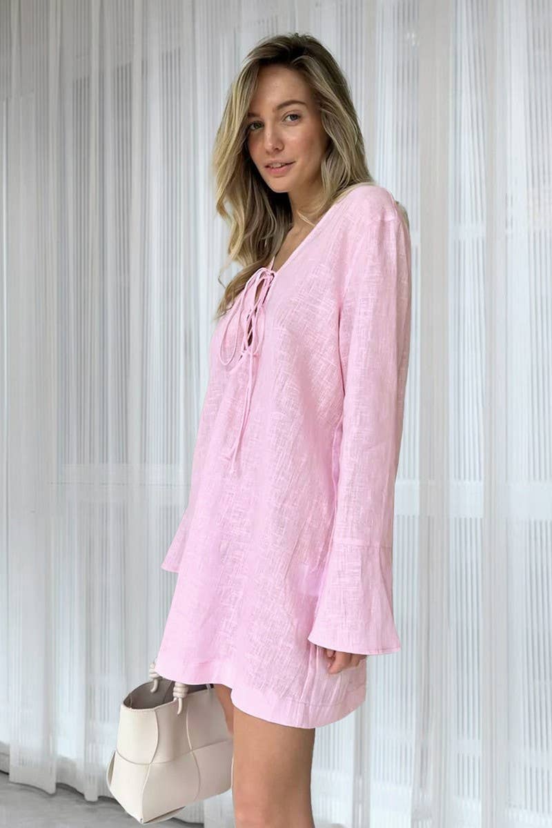 CWSPJ0328_LOOSE COTTON BREATHABLE LONG-SLEEVED NIGHTDRESS