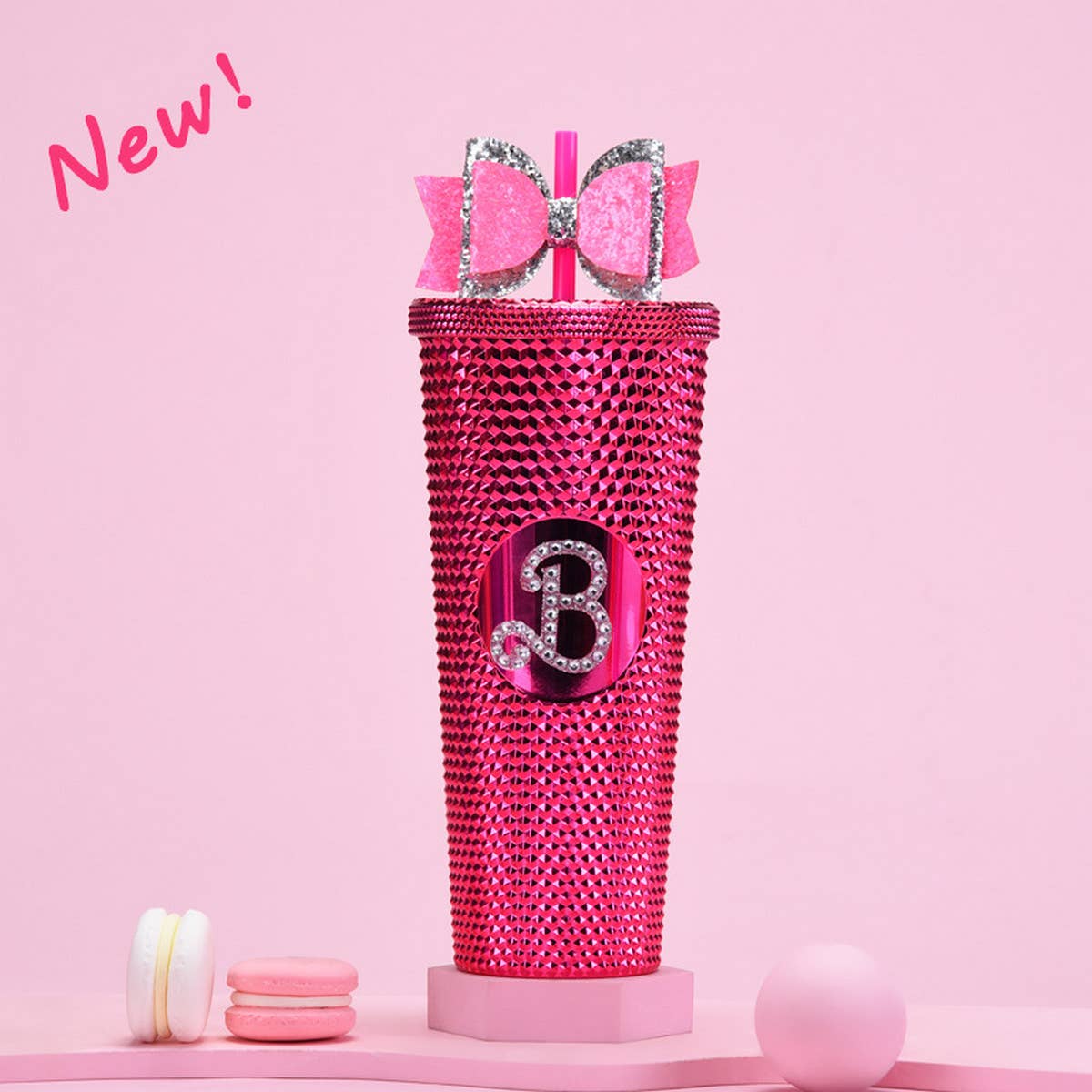 DOUBLE LAYER PORTABLE PLASTIC STRAW DIAMOND CUP