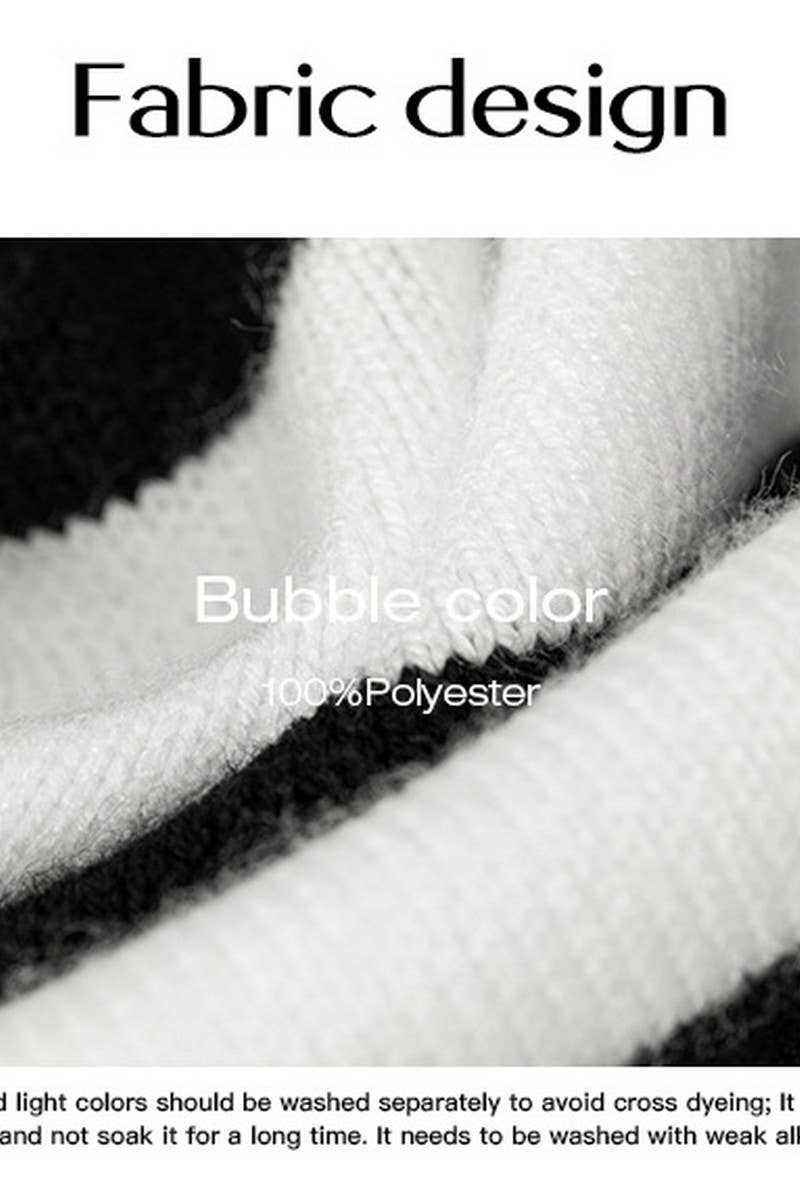 CWOSWL6509_STRIPED LOOSE-FITTING TURTLENECK SWEATER