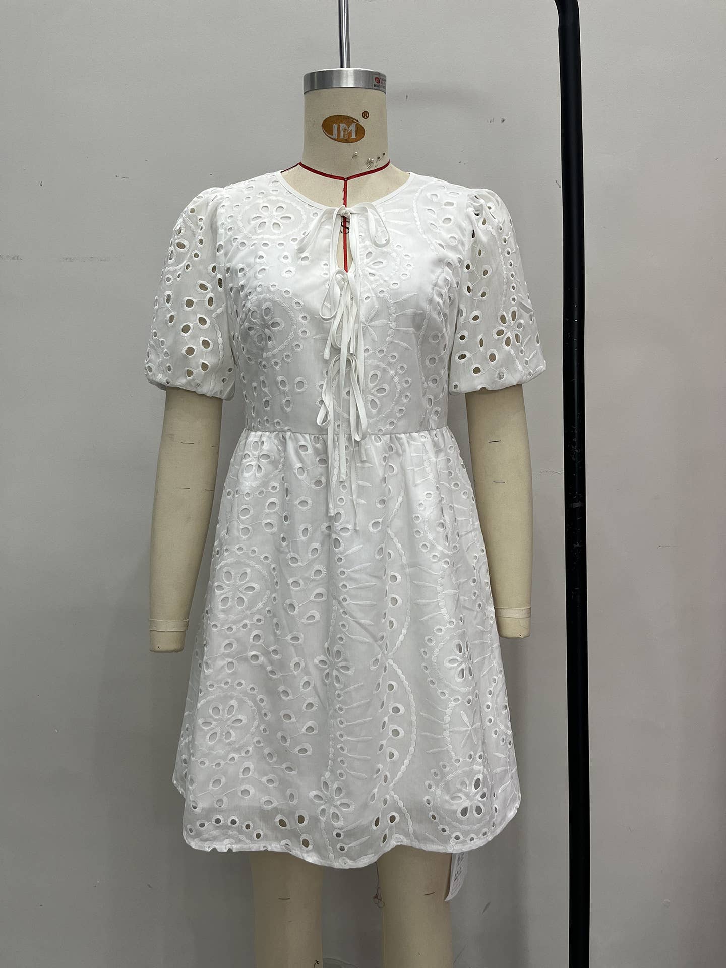 Elegant embroidery hollowed-out tassel dress