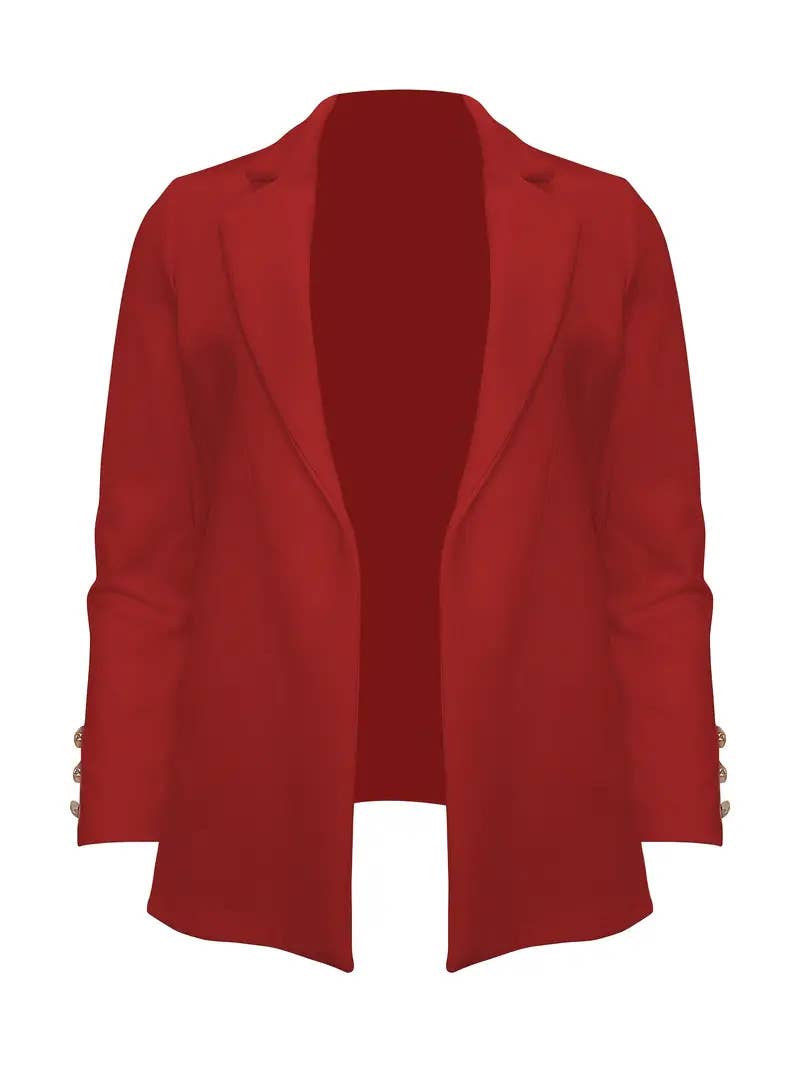 Fashionable and elegant solid-color lapel blazer