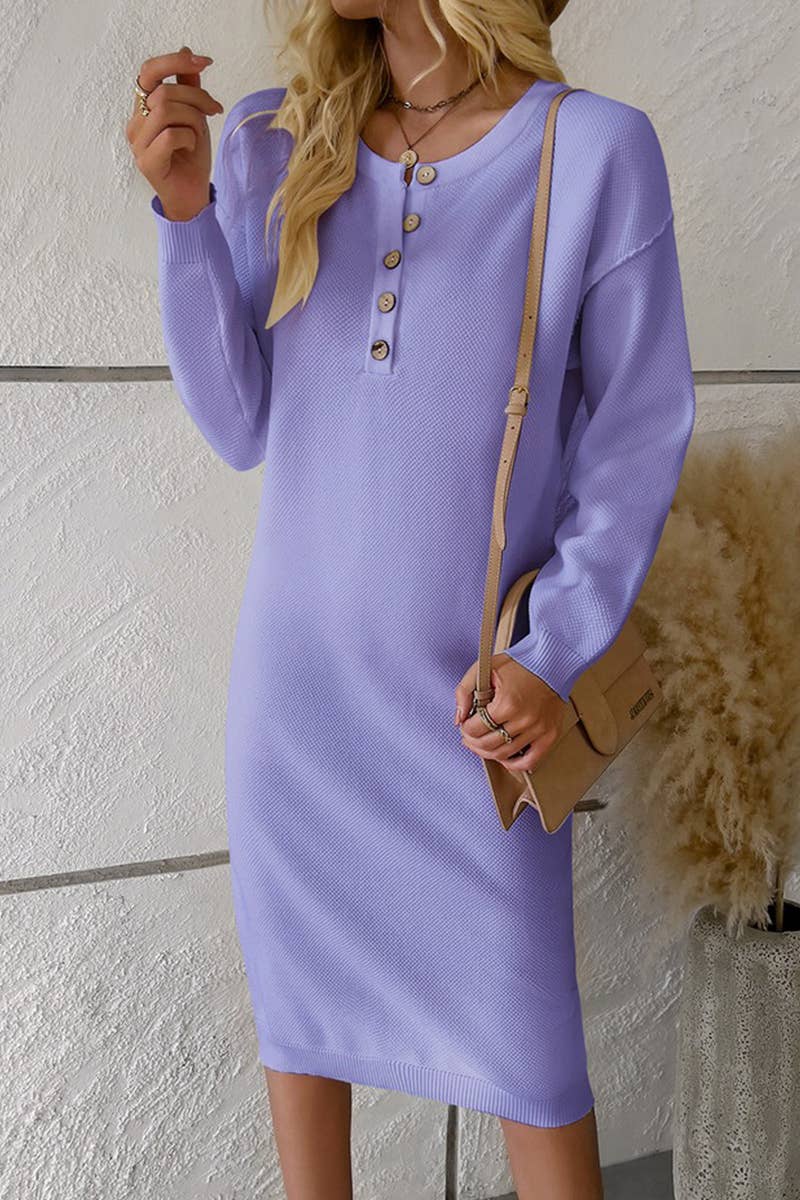 CWOSWL1627_V-neck Long Sleeve Long Sweater