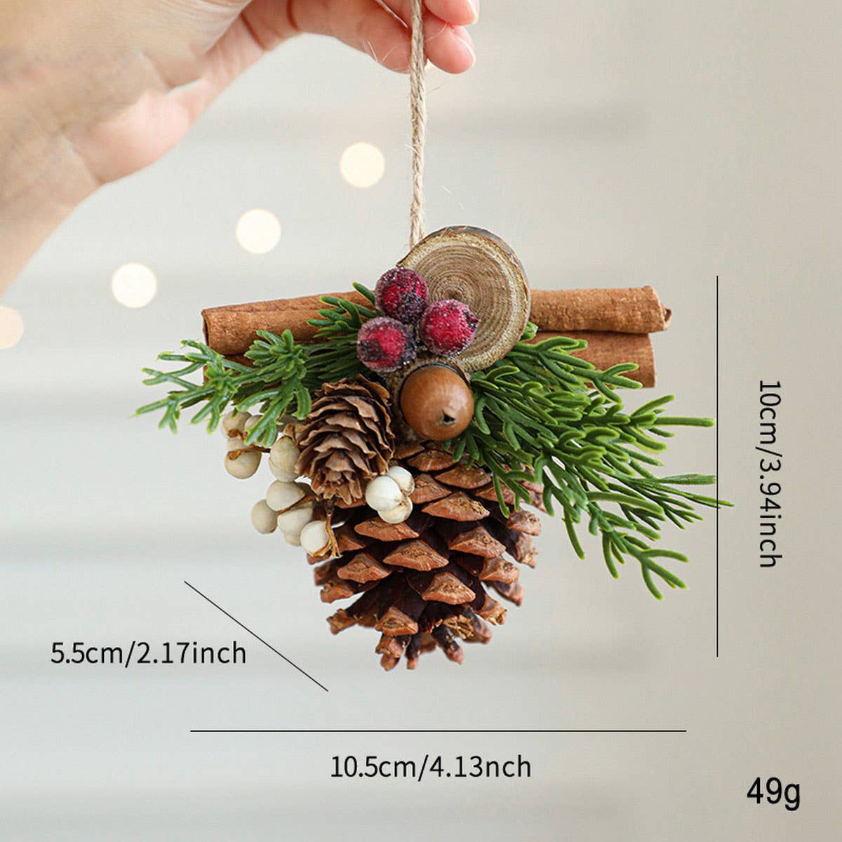 Mixed Christmas Bells Antlers Bows Pinecone Decor