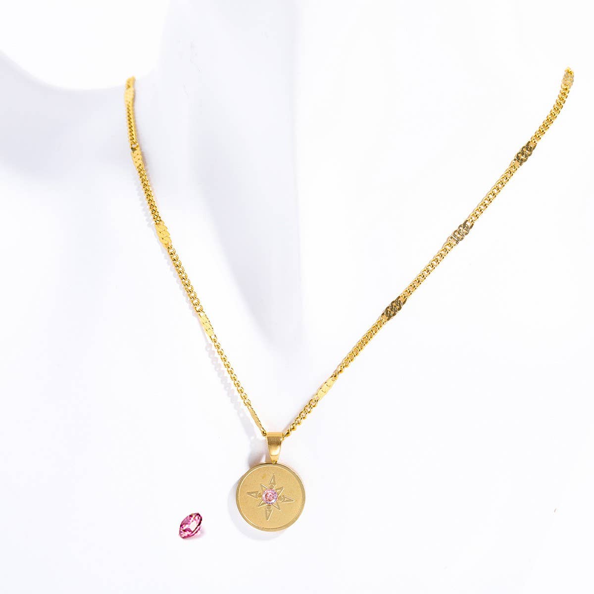 Stainless Steel 12 Birthstone Necklace_CWMM5587