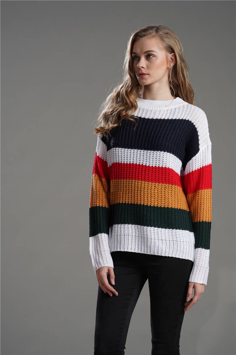CWOSWL1415_Crew Neck Pullover Casual Sweater