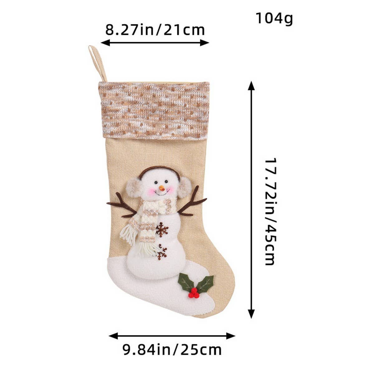 LARGE SNOWMAN CHRISTMAS SOCK STRIPED GIFT BAG_CWMS1445