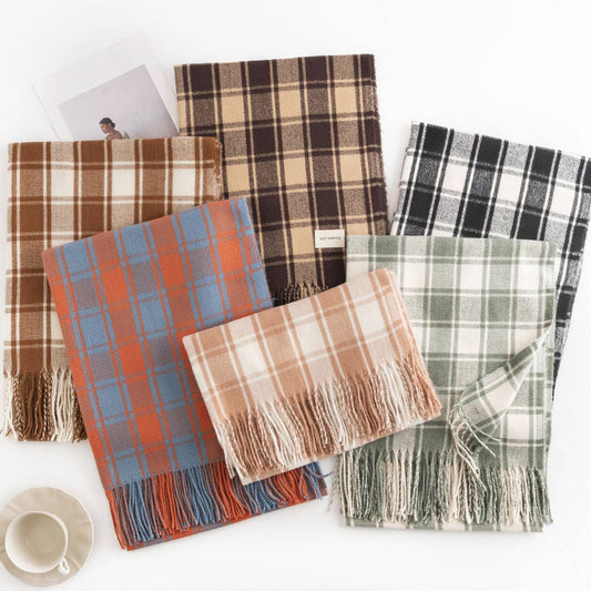 WOMEN CASUAL WARM PLAID SCARF