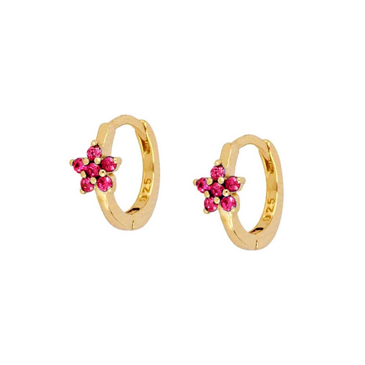 GEOMETRIC FIVE-POINTED STAR DIAMOND EARRINGS