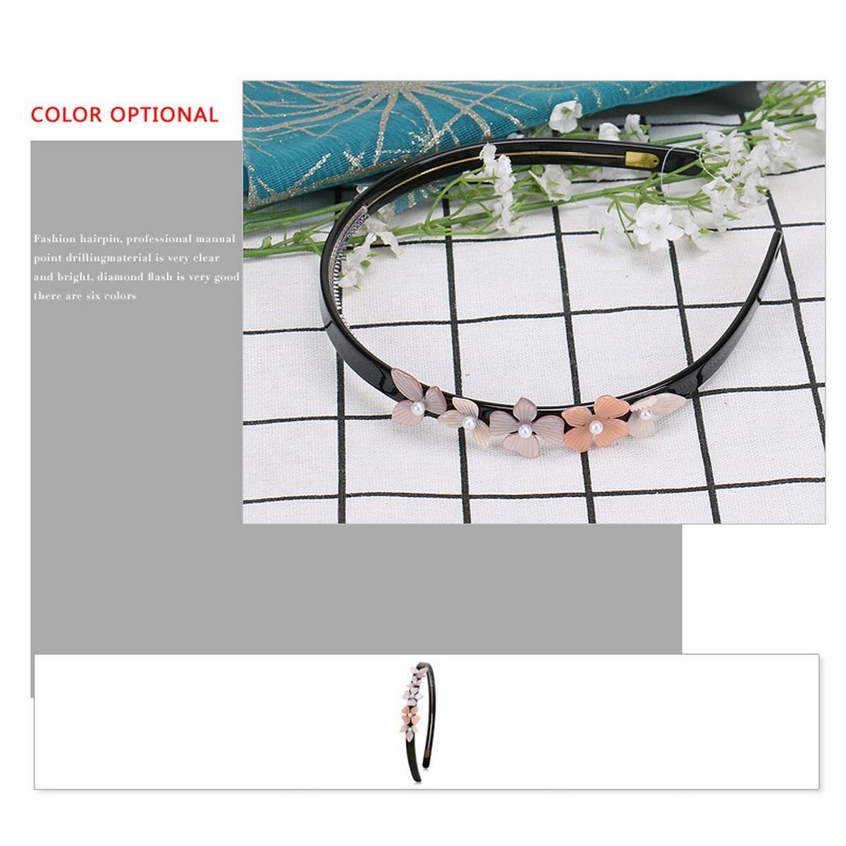 ACETATE HEADBAND SMALL FLORAL ALL-MATCH HAIRPIN_CWAHA4364