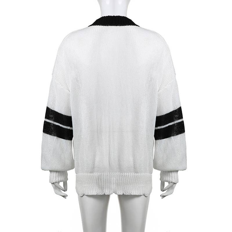 CUT-OUT V-NECK LOOSE AND LAZY CASUAL TOP