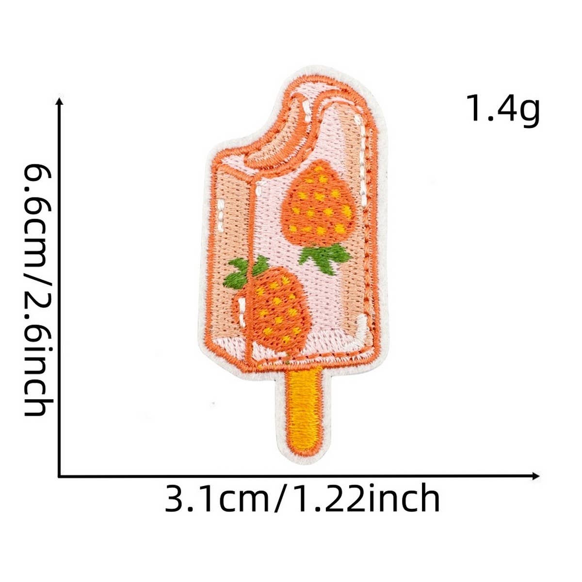NEW PINK STRAWBERRY EMBROIDERED CLOTH PATCH
