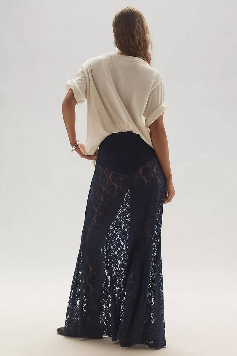 CWBLS0630_SHEER LACE JACQUARD HOLLOW-OUT MAXI SKIRT