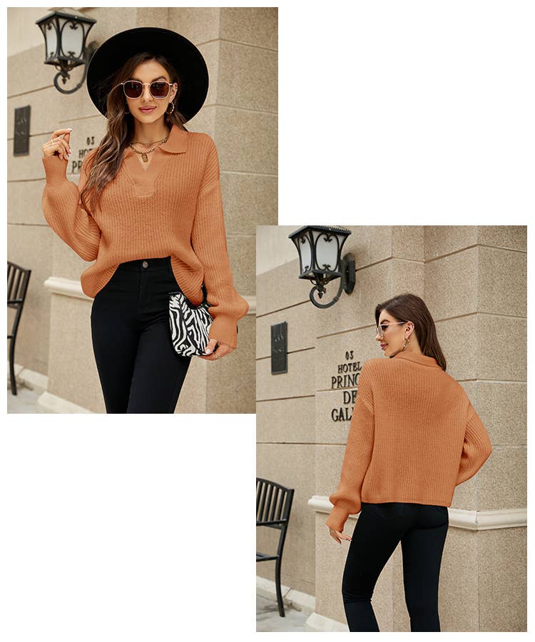 CASUAL LOOSE SLOUCHY PULLOVER BASE SWEATER
