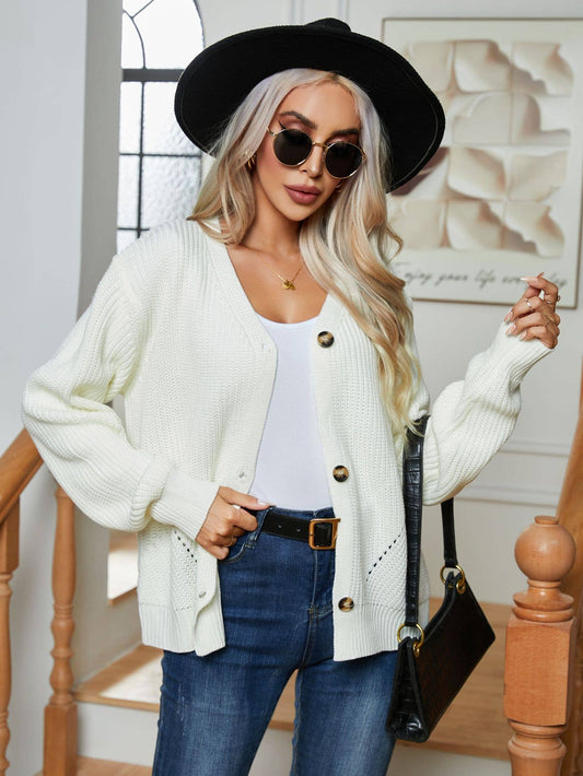Cut-out single breasted cardigan