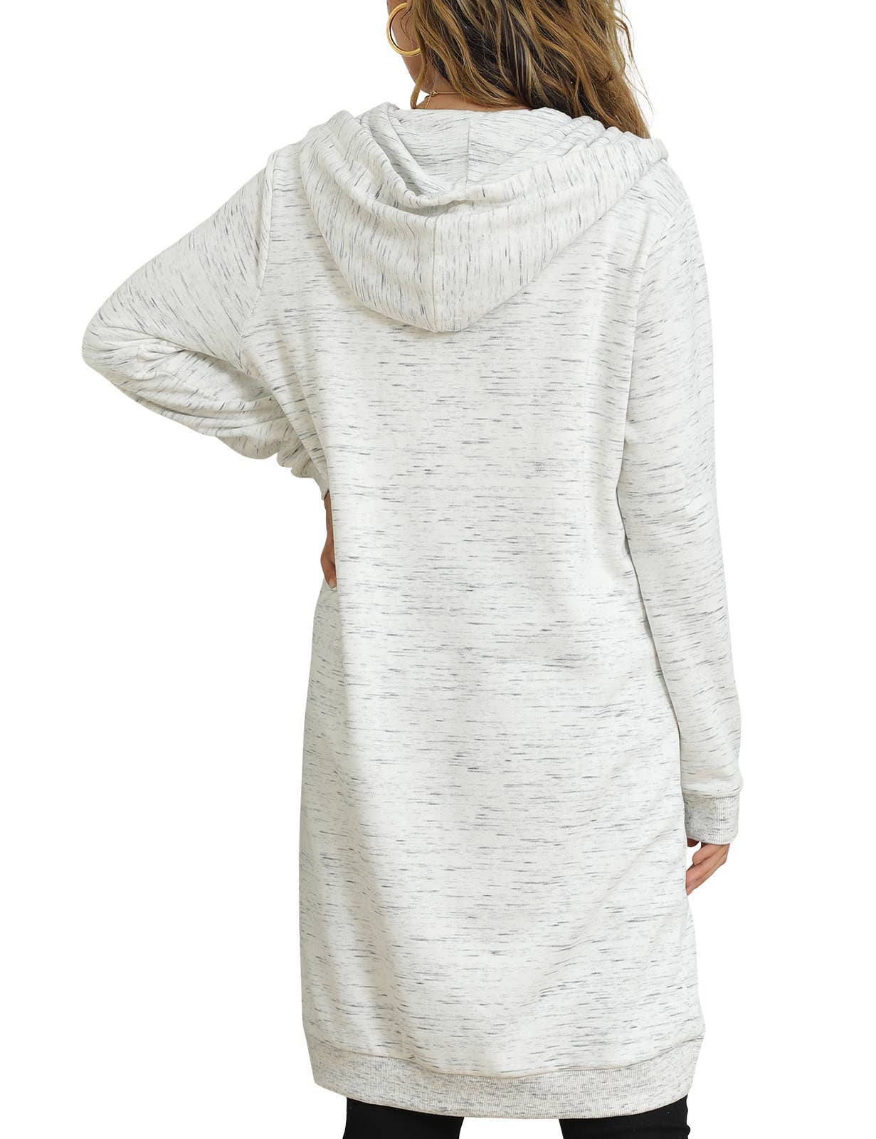 CWOHOL448_Lightweight Thin Zip-Up Hoodie Long Jacket