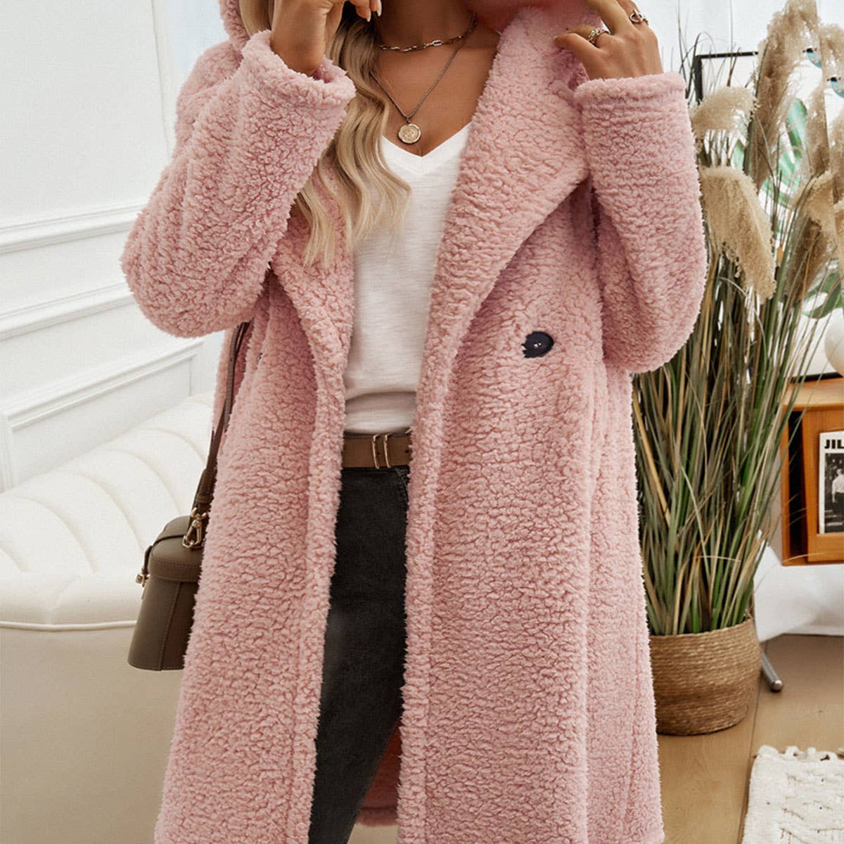 Casual casual hooded knit coat for women