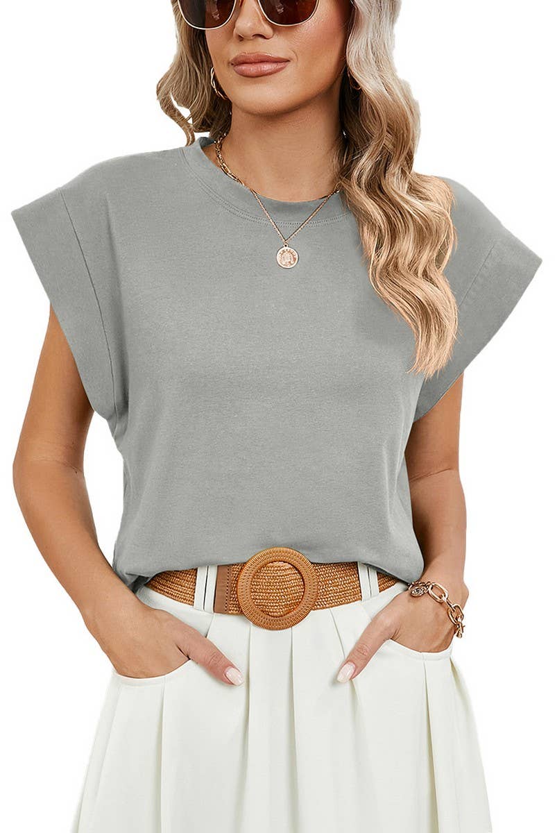 CWTBLS0864_ROUND NECK SOLID COLOR RAGLAN SLEEVE T-SHIRT