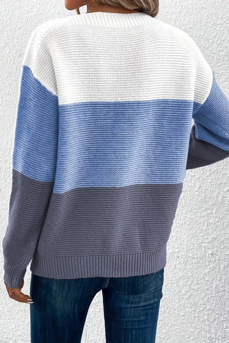 CWOSWL07648_CONTRAST COLOR PANELED CREW NECK KNIT TOP