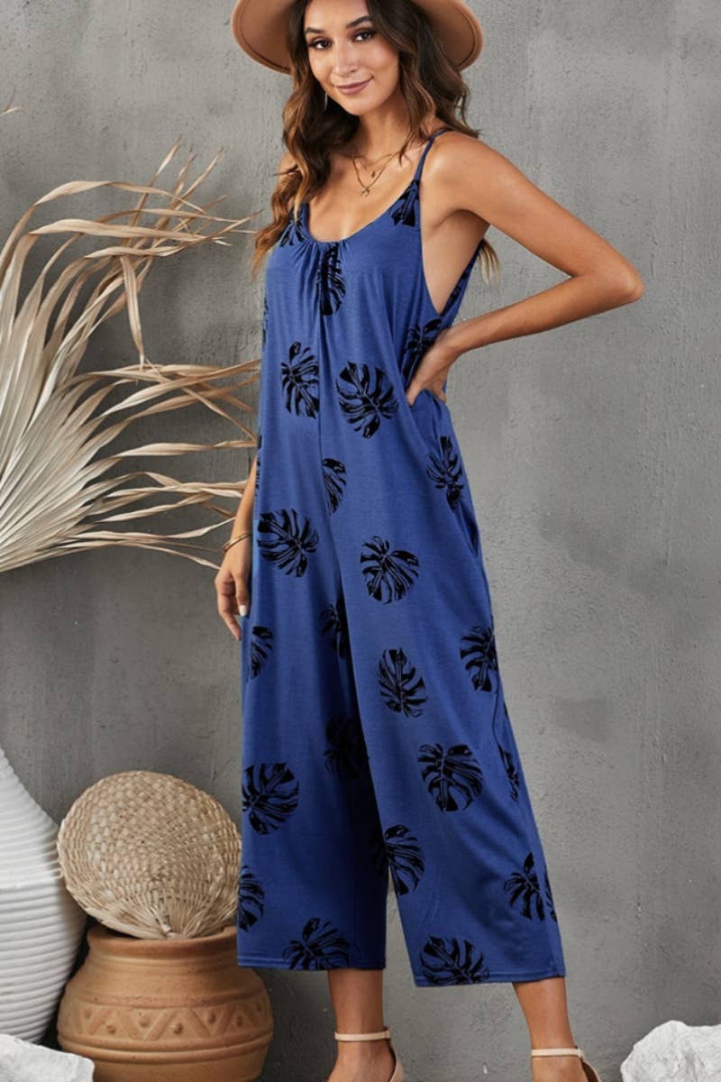 CWSJS1112_SLEEVELESS PRINTED HALTER ROMPER MID-LENGTH