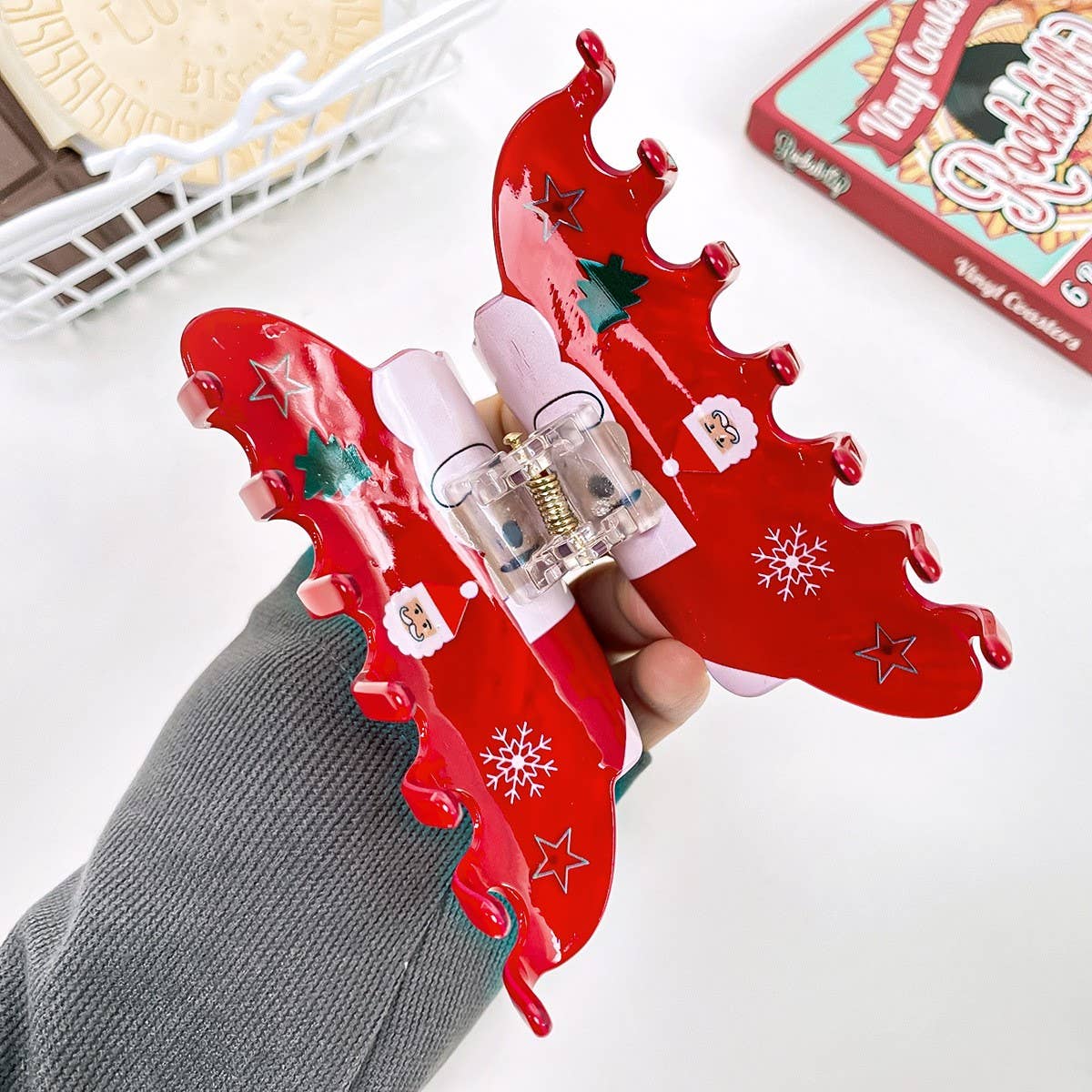 CHRISTMAS FUN SNOWMAN ELK CUTE HAIRPIN_CWAHA1597