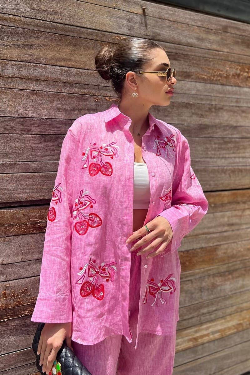 CWSTB1949_EMBROIDERED LONG SLEEVE SHIRT AND PANTS SET
