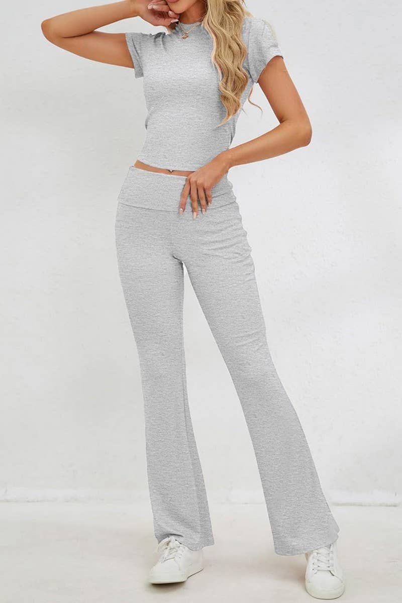 CWSTB0449_Round Neck Short Sleeve and Pants set