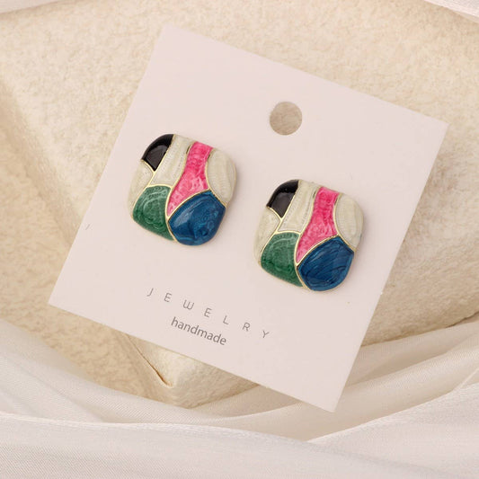 NEW SIMPLE HOLLOW GRID FOUR-LEAF EARRINGS