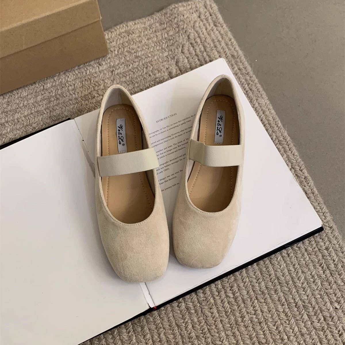 Suede Ballet Flats Mary Janes for Women_CWSHF0082