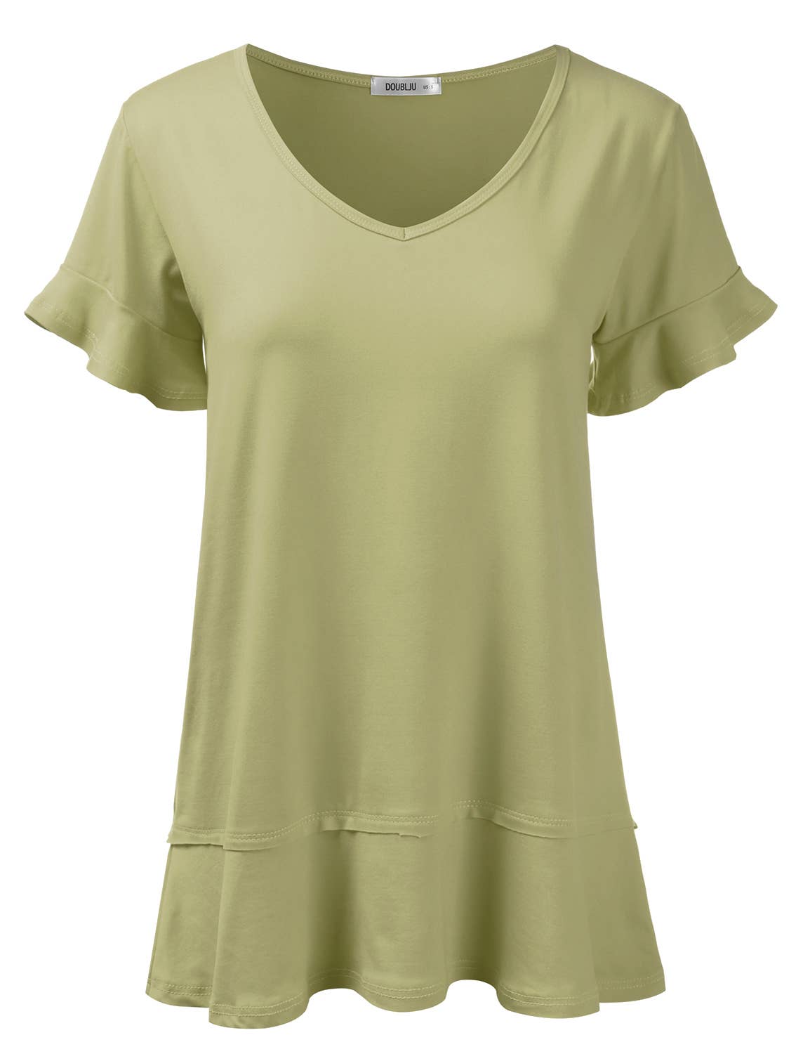 CWTTS681-P_Casual Tshirt V Neck Short Sleeve Loose blouse