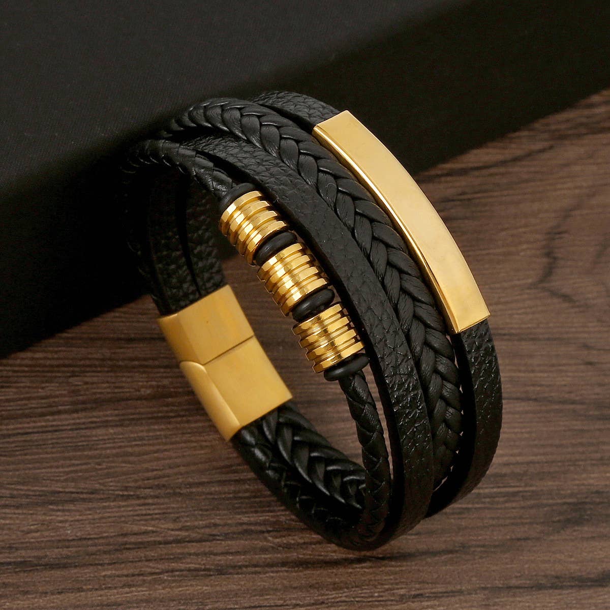 BRAIDED BRUSHED MAGNET CLASP BRACELET_CWAJE1513