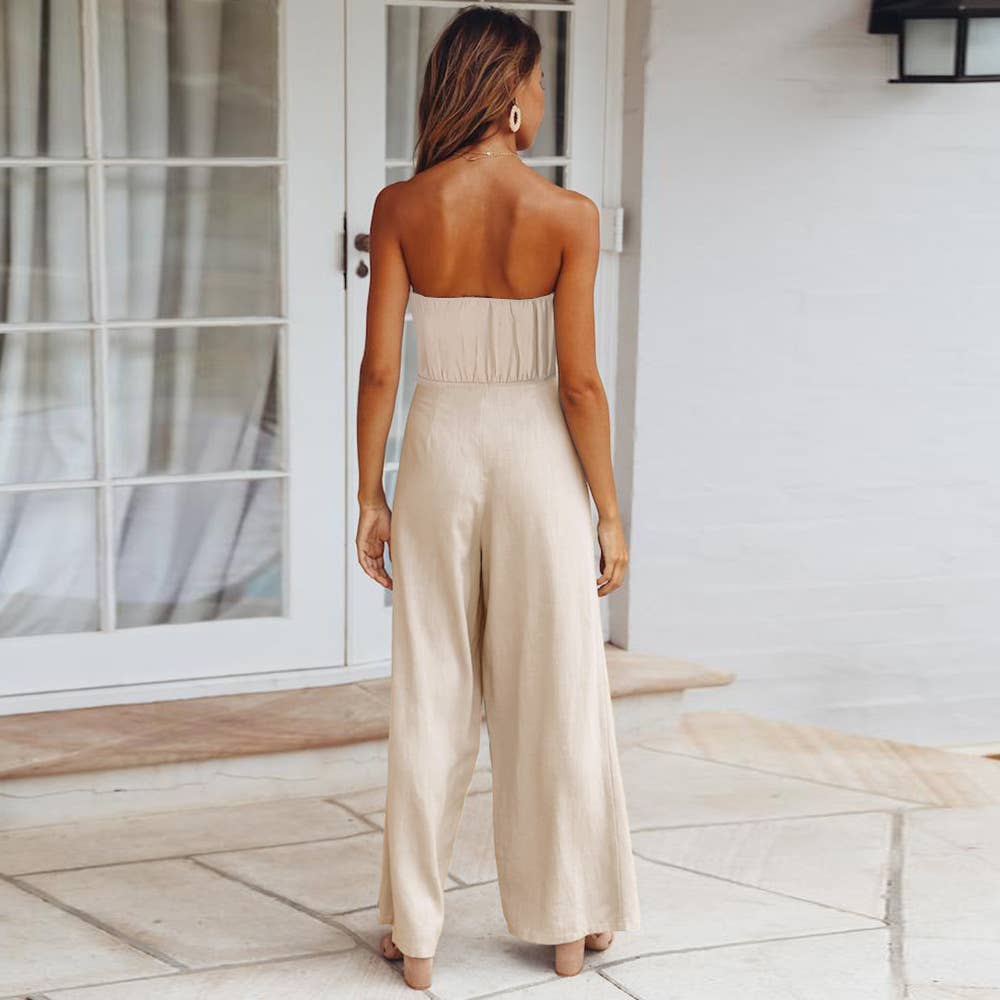 Casual Chic Backless Slim Fit Jumpsuit