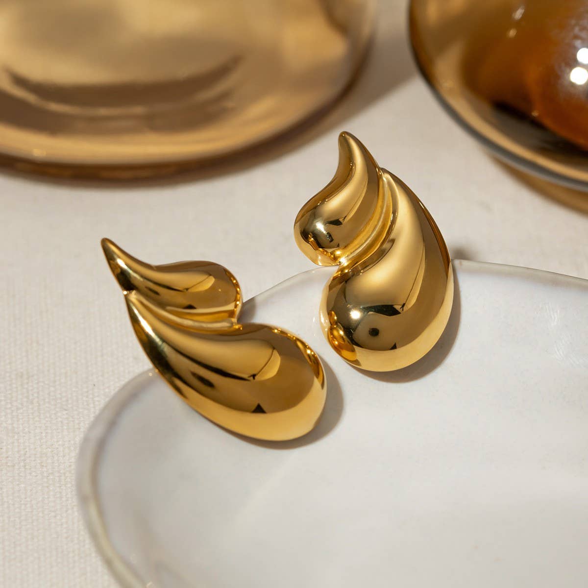 SIMPLE DOUBLE-LAYER GLOSSY WATER DROP EARRINGS_CWAJE1783