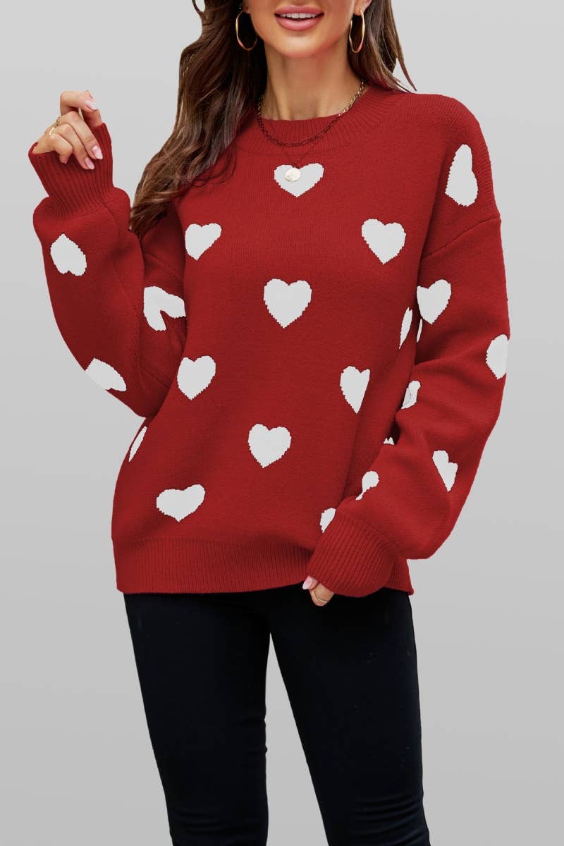 CWOSWL5841_LOVE CREW-NECK LONG-SLEEVED SWEATER