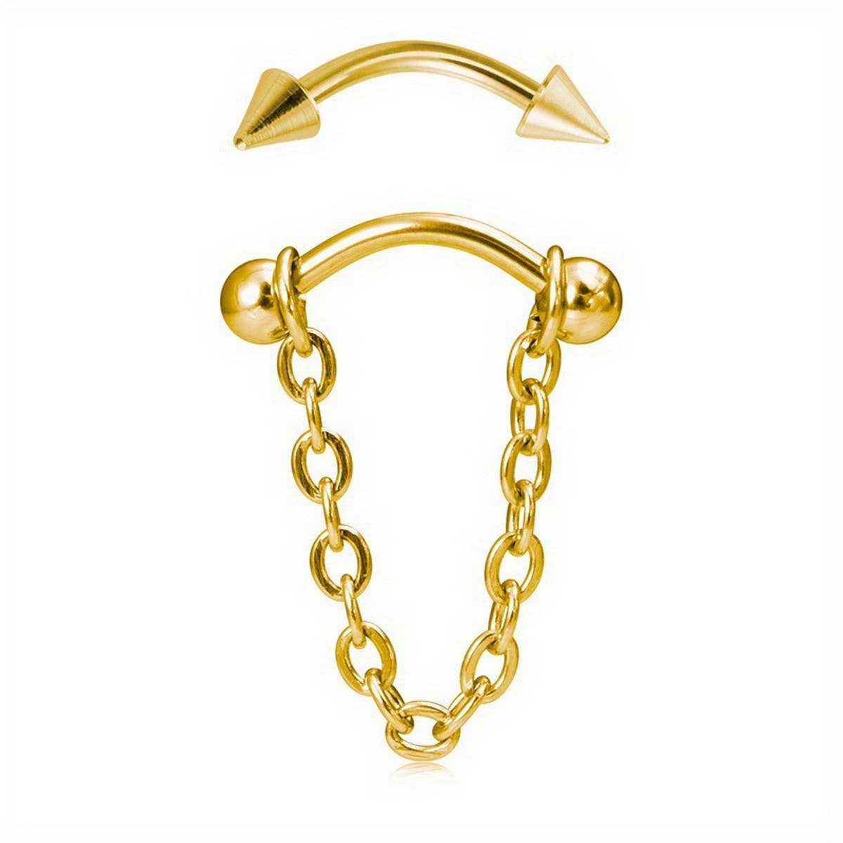 2-in-1 Detachable Lip Ring Titanium Spike Ball_CWMM9590