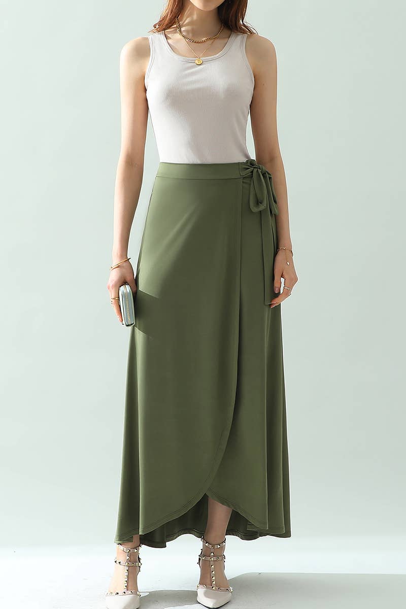 CWBLS117-P_High Waisted Maxi Wrap Skirts with Slit
