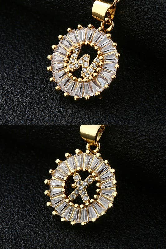 A-Z ALPHABET LETTER SUN PENDANT NECKLACE_CWAJE055-B20221