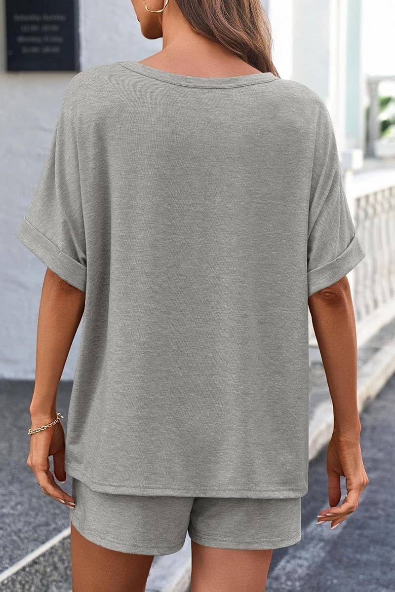 CWSTB2108_CASUAL OVERSIZED TEE AND DRAWSTRING SHORTS SET