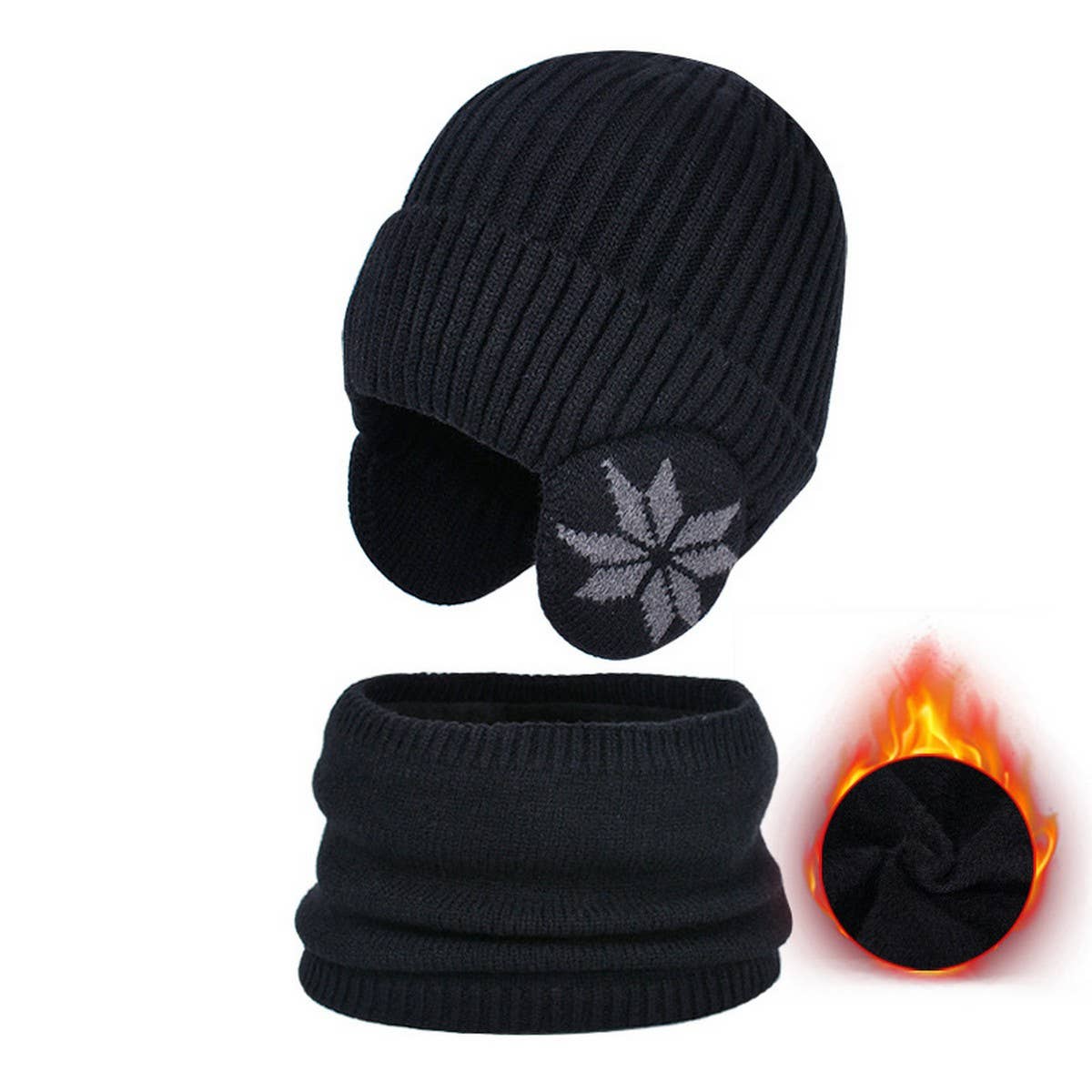 PLUSH WARM HAT AND SCARF TWO PIECE SET_CWASC1134