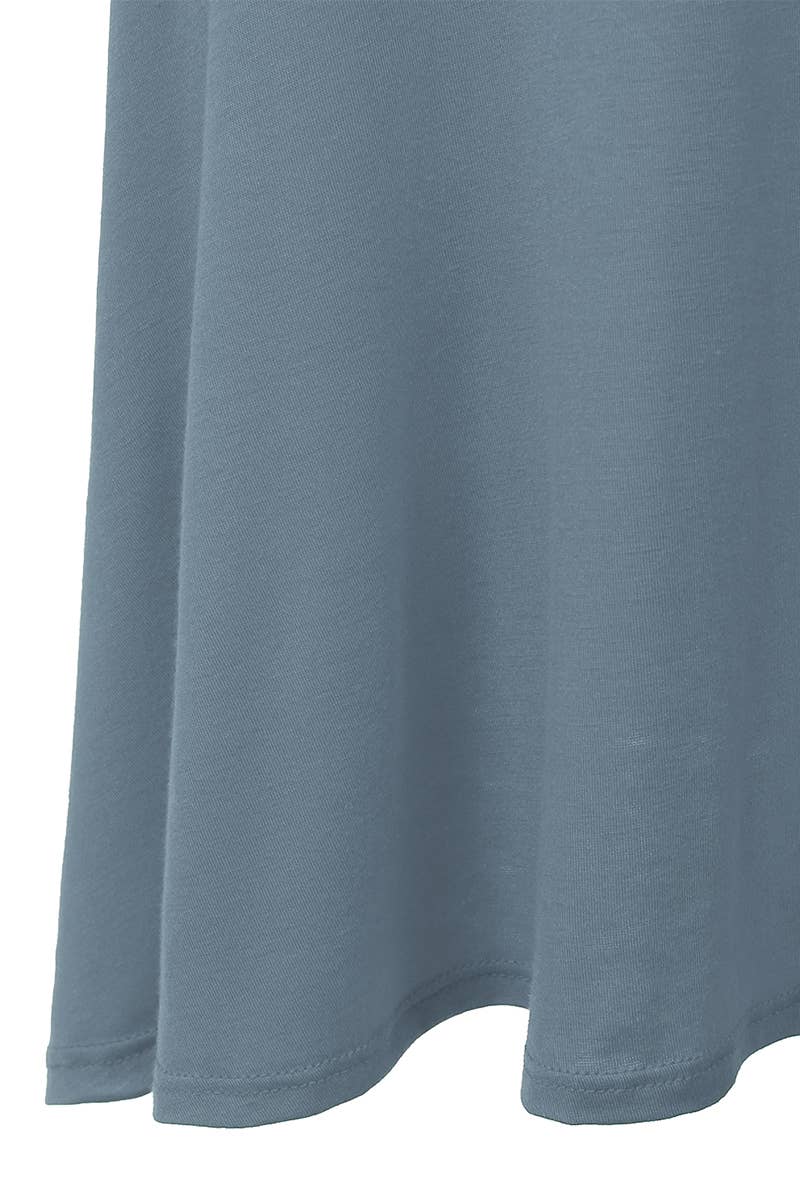 AWBMS204_High Waist Elastic Flared Midi Skirt